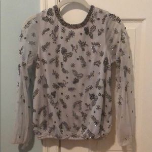 Anthropologie Beaded XS Shirt